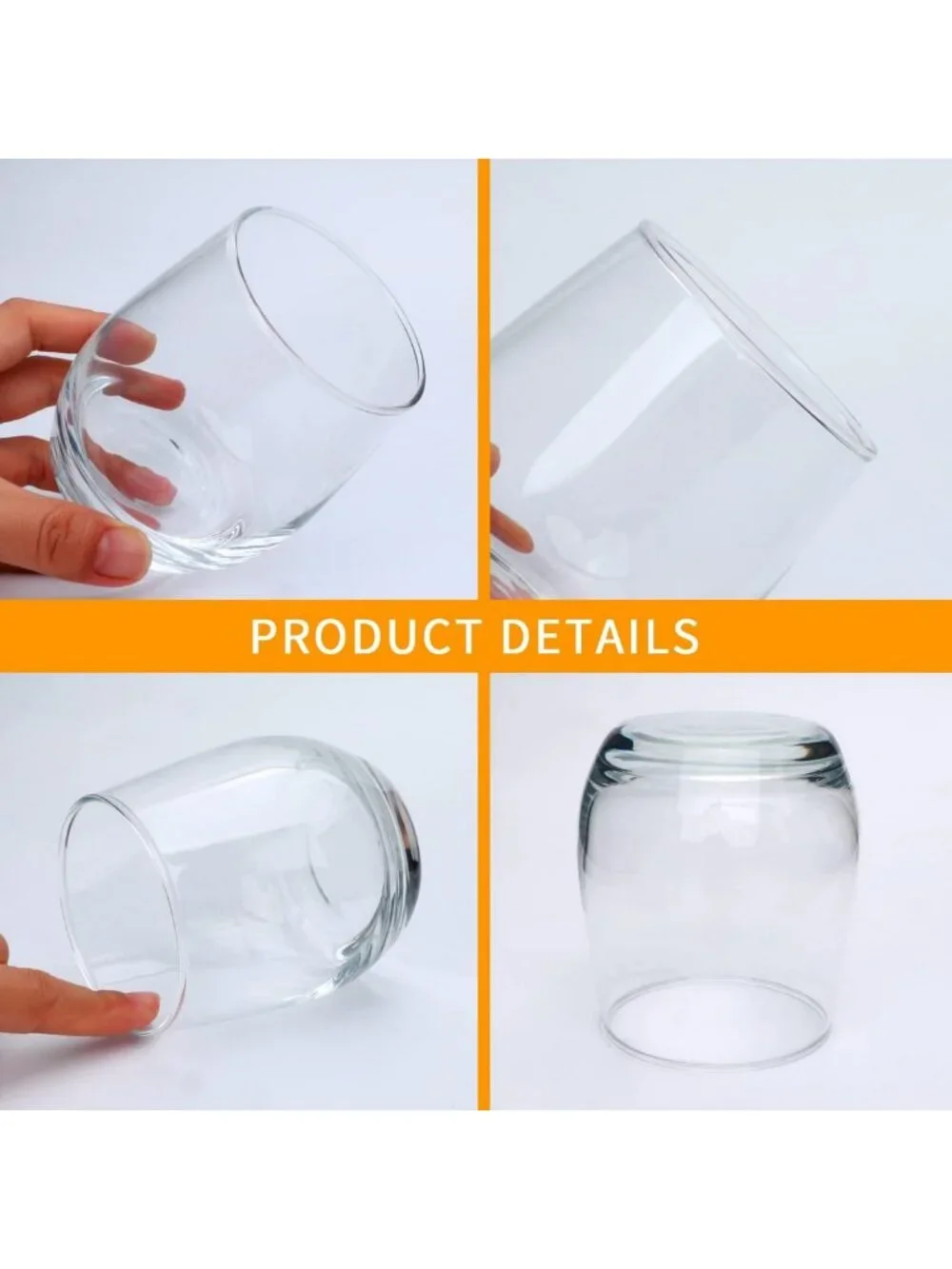 Set of 24 Stemless Wine Glasses, 12 oz Elegant Drinkware for Parties & Events
